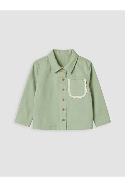 LC Waikiki Rmz Gi̇yi̇m Farkiyla Shirt Roba Collar Gabardine Girls' Jacket