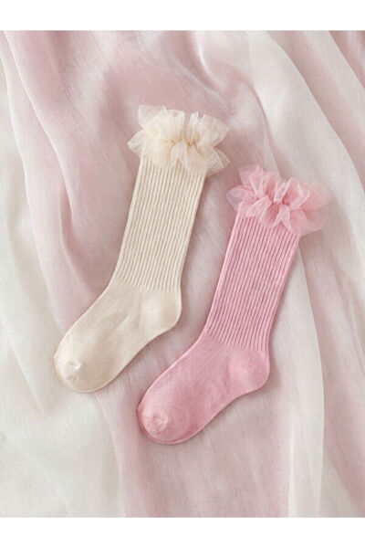 LC Waikiki Ribbed Baby Girl Knee Socks 2-Piece Set from Uzg Store for Style E...