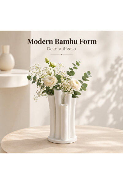 Sellor Modern Bambu Form Dekoratif Vazo 16x19 cm 3D PLA Masaüstü Çiçeklik & E...