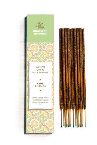Bhagwan Incense Lady Champa - bețișoare parfumate masala naturale premium, 15g