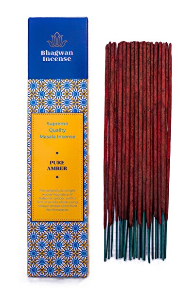 Bhagwan Incense Ambră Pură - bețișoare parfumate masala naturale premium, 15g