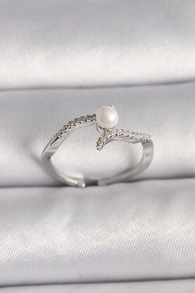 MEKs Brass Silver Color Zircon Stone Adjustable Ring 5886 - Hep-9321-2529