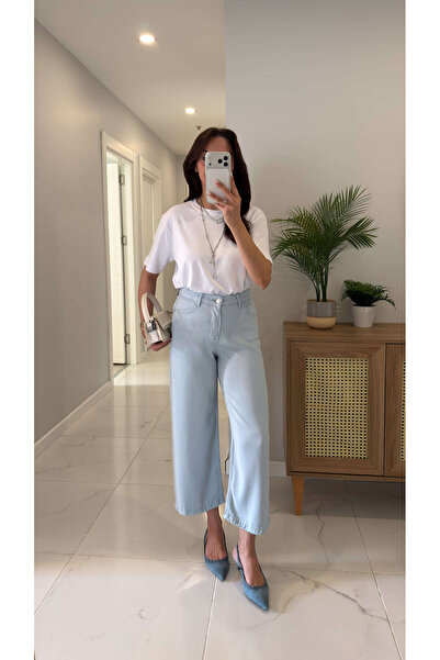 BİRCANÇİL Tiraswe Blue Tencel Pants