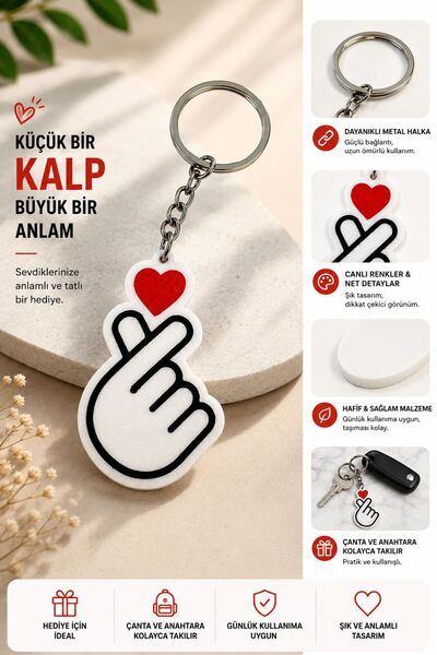 Mini Kalp Anahtarlık