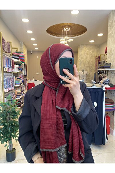 QUB شال موسلين مزخرف