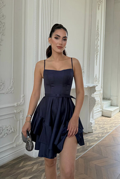 Sindimoda İlgi Kemer Detay Mini Askılı Elbise 2004