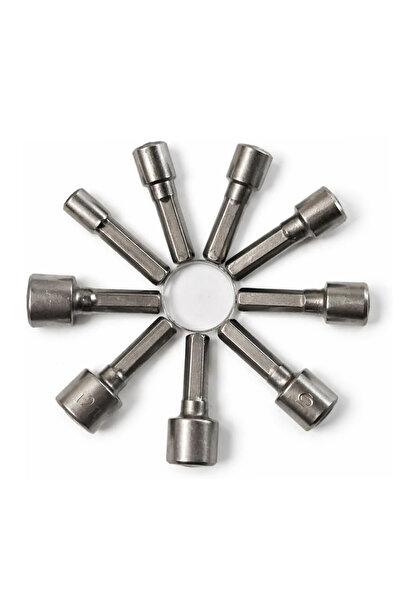 Forzacase 9 Parça Manyetik Somun Adaptörü Matkap Marangoz Seti 5mm - 13mm Ara...