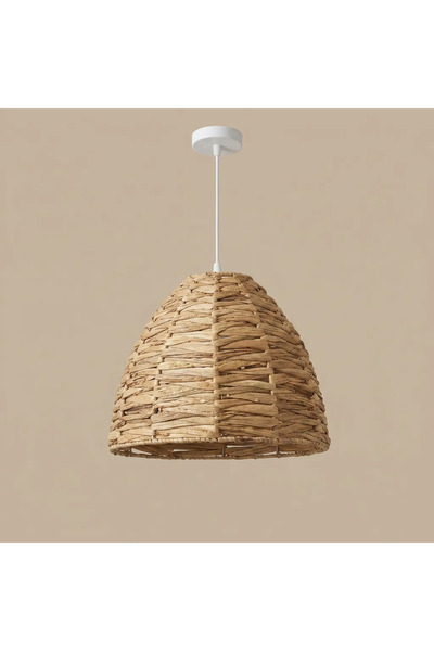 ELZEY HOME Hasır Dekoratif Sarkıt Avize 40x30 Cm Naturel