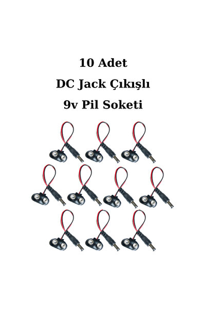 ATOLYE ELEKTRONİK DC Jack Çıkışlı 9v Pil Soketi - Arduino Uyumlu 10 Adet