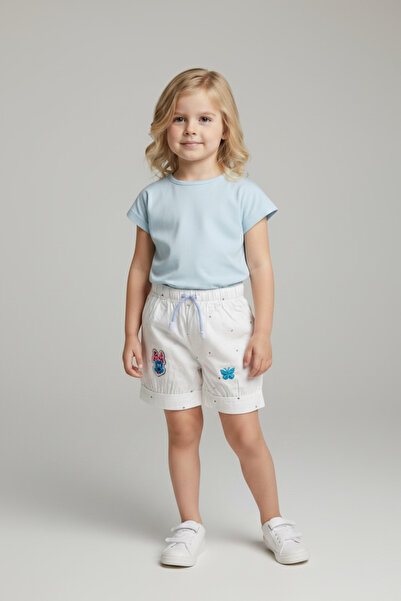 LEAKİDS Baby Girl Children's Comfortable Shorts Minnie Flower Printed