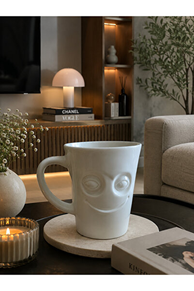 ACAR Face To Face Smile Happy Yüzlü Porselen Kupa 300 ml