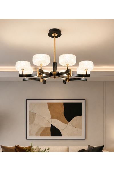 Led YENİ MODEL 8 Lİ LÜX AVİZE 3 IŞIK SEÇENEĞİ İTHAL KASA