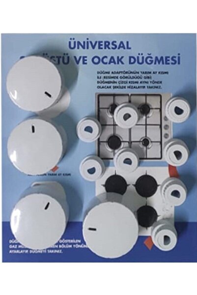 erparmarket Ankastre Set Üstü Ocak Düğmesi 4 Lü Takım Beyaz