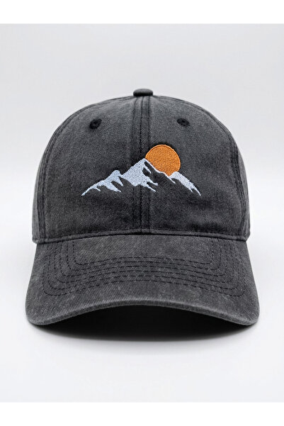 CAP BROS Washable Hat Cap with Mountain and Sun Embroidery