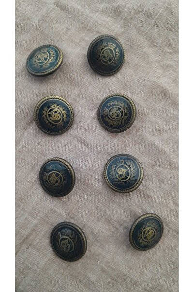 ILCARE Antique Sari Plated Mineli Metal Button 15 mm 8 Pieces