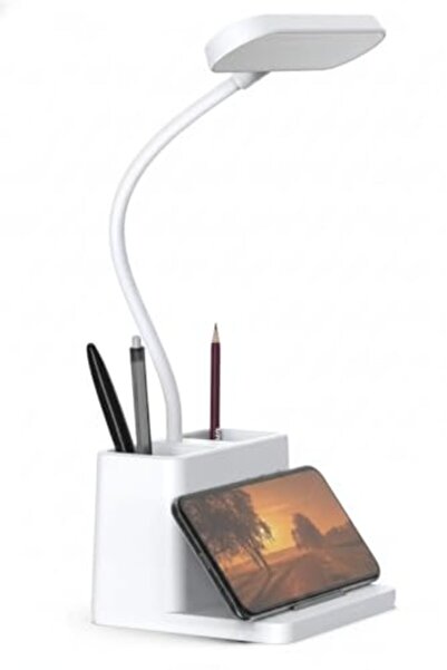 Busstier USB Şarjlı LED Masa Lambası, Kalemlikli Dokunmatik, 360 Derece Ayarl...