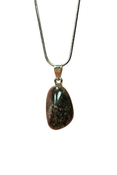 OEM Anyolite Natural Stone Chain Handmade Necklace End: 2 cm Chain: 20 cm Boxed