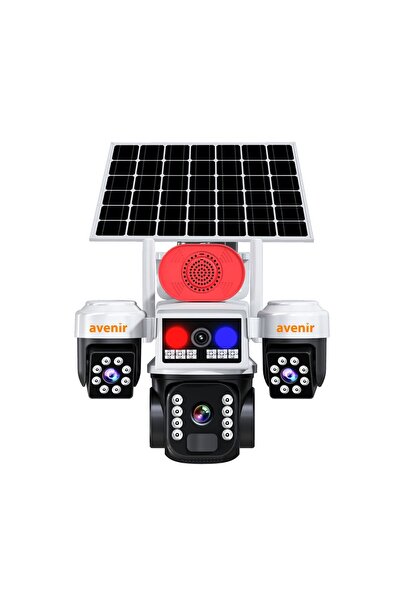 AVENİR 3 Kameralı 3PTZ WİFİ Solar Güneş Panelli 6MP PTZ Kamera