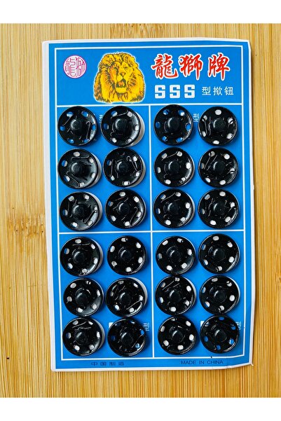 Lorin hobi Metal Snap Fasteners 1.5 cm 1 Card 24 Pieces Black