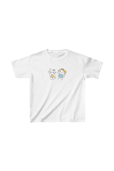 Mariposa Secret Unisex Kids Printed T-Shirt - White