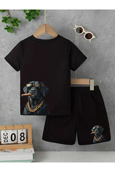 NC Nicee Clothes Tricou și pantaloni scurți de vară pentru copii, unisex (câi...