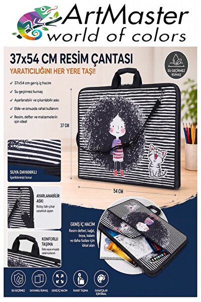Artmaster Resim Çantası Desenli Kumaş 37x54 cm 1 Adet Art04 Teknik Resim Dosy...
