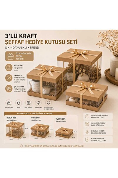 kutula 32 Kraft hediye kutusu seti (30,20,10)