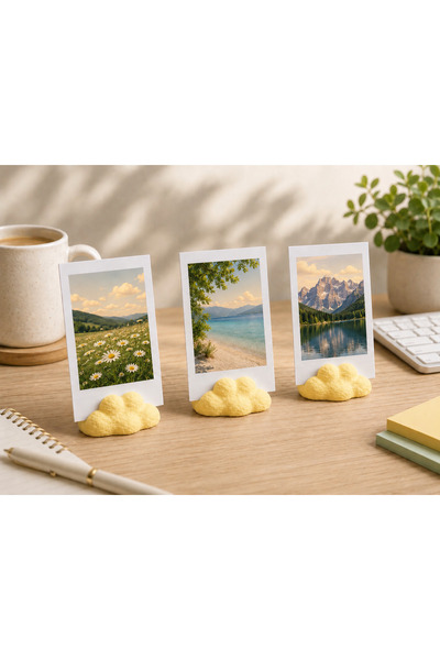 MSVstudio3d Bulut temalı fotoğraf tutucu 3’lüSet | Dekoratif Polaroid Stand &...