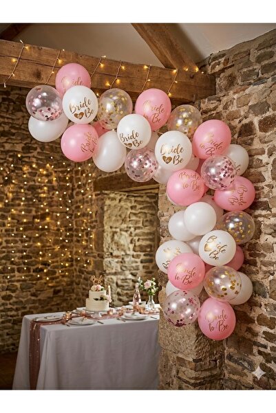 EvremStore 44 Parça Bride To Be Bekarlığa Veda Balon Seti Konfetili Şeffaf Ba...