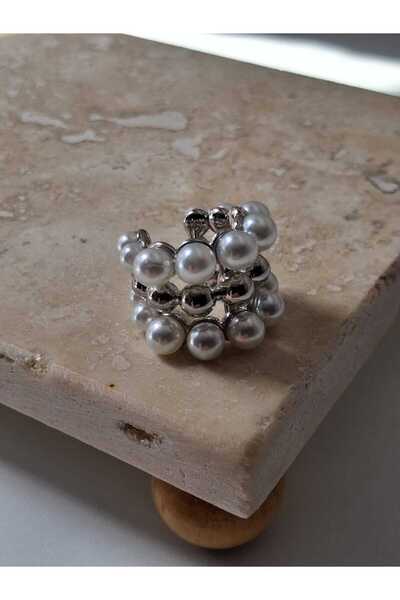 Bubbleatelier İnci Detay Gümüş Earcuff
