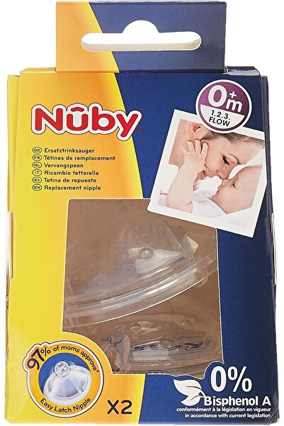Nuby حلمة رضاعة سيليكون سوفت فليكس مضادة للمغص للأطفال حديثي الولادة وما فوق ...