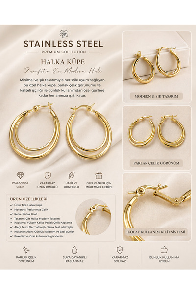 BURCU JEWELRY حلق ذهبي فاخر