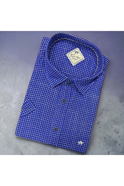EREN STYLE Linen Classic 100% Cotton Short Sleeve Anti-Sweat Shirt