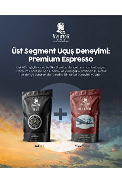 Aviator Coffee مجموعة القهوة المميزة من سلسلة بريميوم إسبرسو 2×500 جرام - جيت...