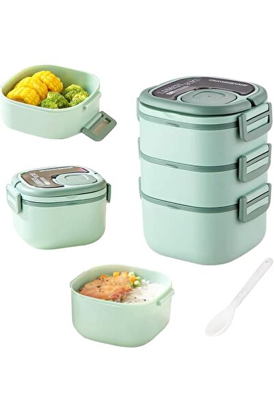 BPA Silk Route - Large 82-oz Bento Box, All-in-One Salad Container with 3-Lay...