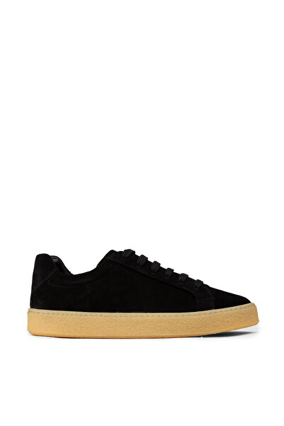 Deery Men's Genuine Suede Black Sneakers
