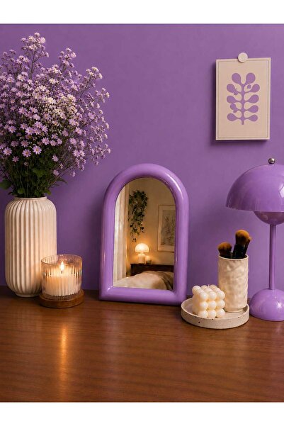 mz mazalinda Modern Kemerli Dekoratif Masa Aynası Çerçeveli Minimal Tasarım M...