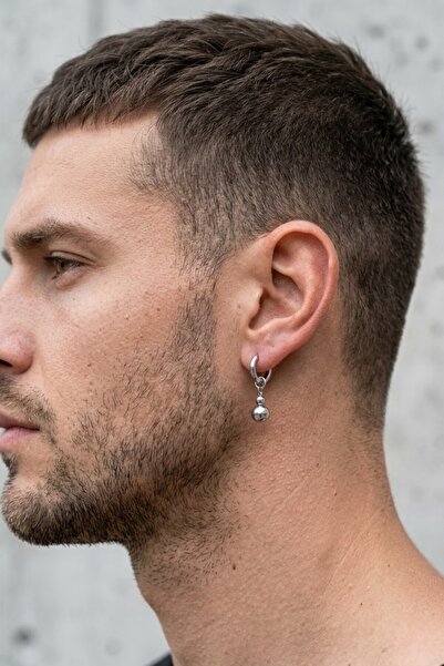 Lynare Perforated Sphere Model Dangle 316L Steel Unisex Earrings 1 Piece