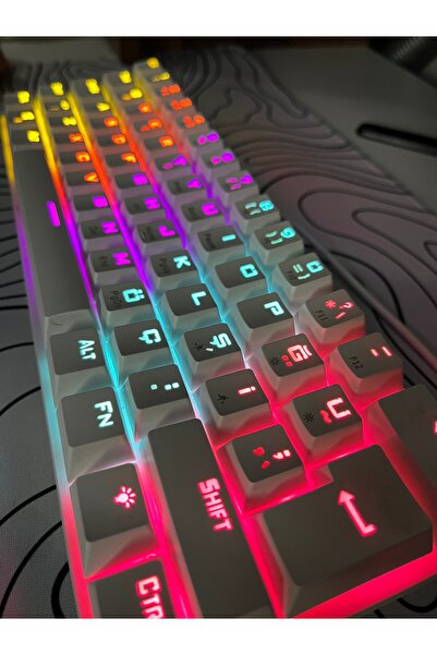 AYMESTORE T60 Red Switch Mekanik Gaming Klavye 62 Tuş RGB LED App Destekli Oy...