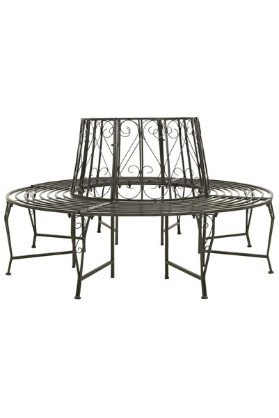 vidaxl Garden tree bench, 160 cm, steel