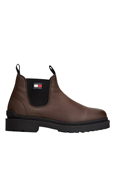Tommy Hilfiger Ανδρικά Δερμάτινα Chelsea Μποτάκια Καφέ Tommy Jeans EM0EM01670...