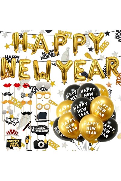 DELPI New Year's Eve party balloons and decorations set, Photo props accessor...