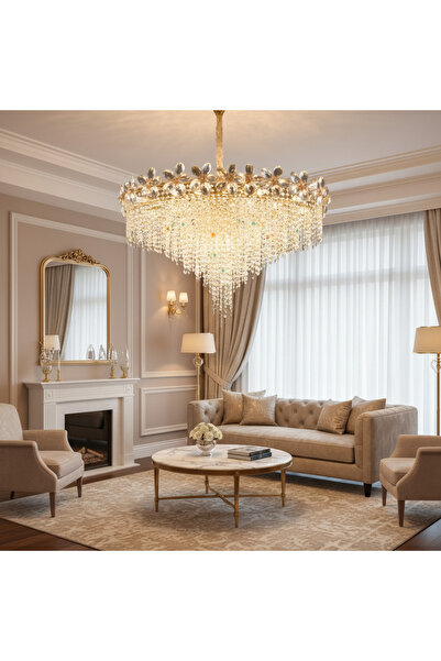 Alessandro DESIGN Candelabru Cristal BLOSSOM Regalis, 14xE14, 80cm, Auriu Luc...