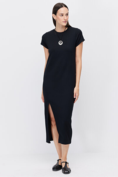 PAULMARK Women's Slit Detailed Midi Dress