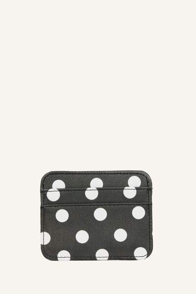 DeFacto Women's Faux Polka Dot Brown Leather Card Holder I1079Axns