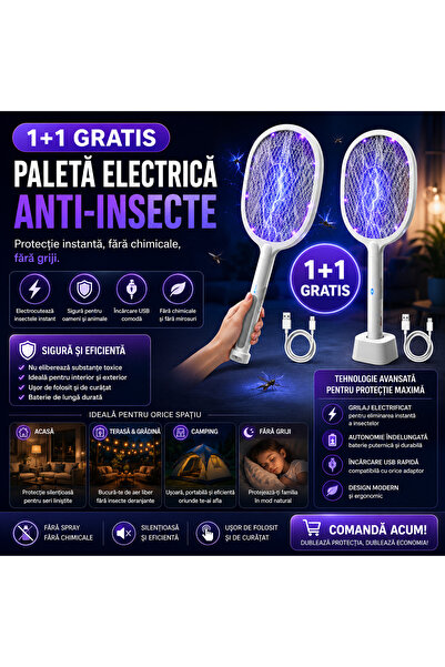 OEM 1+1 FREE Electric anti-insect paddle, USB charging (RO-V06)