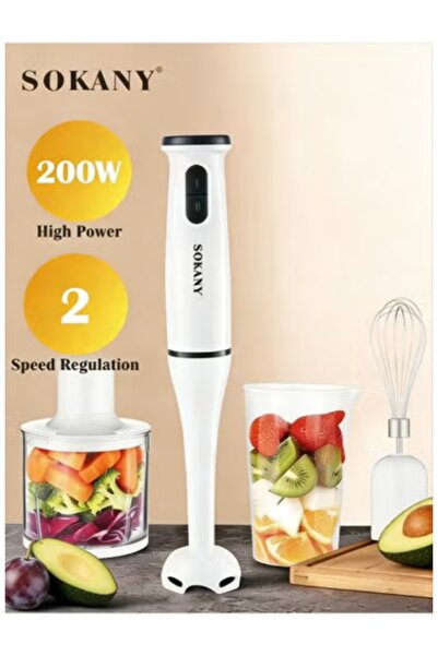 SOKANY 4-in-1 Hand Blender, 0.5L XL Chopper, 0.7L Beaker, Detachable Electric...