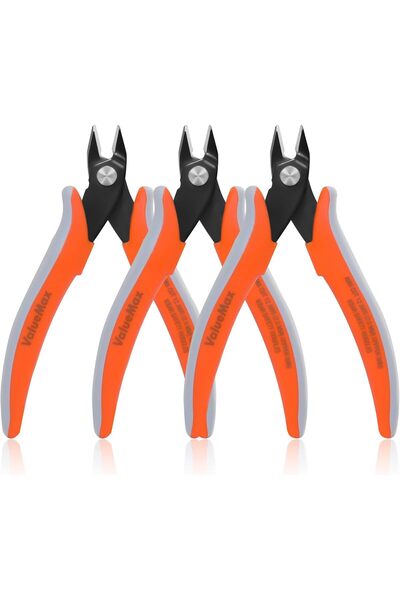 ValueMax Flush Wire Cutters, 3 Pack Precision Micro Cutter Anti-Slip Flush Cu...