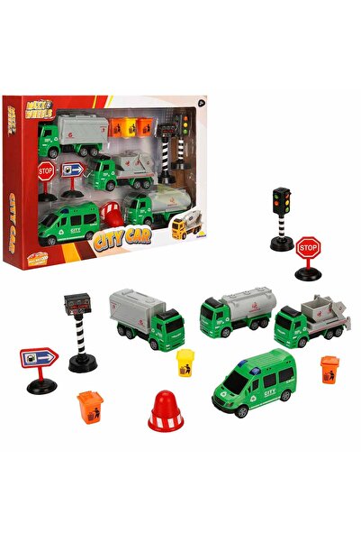 Maxx Wheels Set de joaca cu vehicule, Maxx Wheels, City Sanitation, Verde