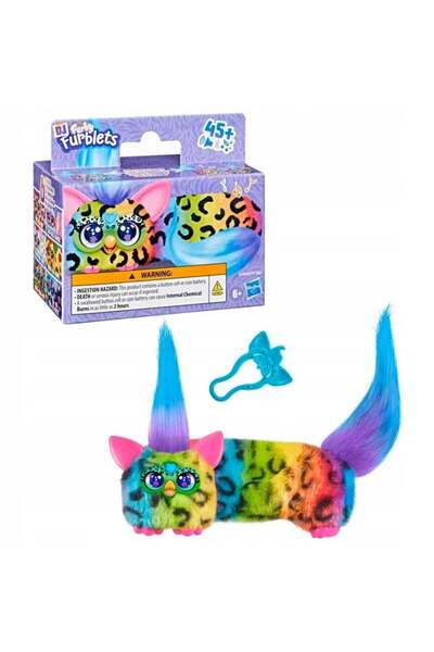 Furby Mini jucarie de plus interactiva, Dj Furblets, Rain-Bow-Kat, G1783